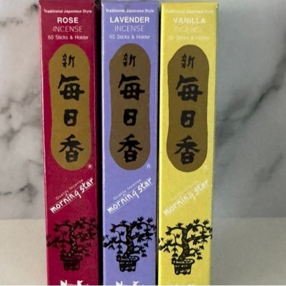 Morning Star 3 PACK Incense Sticks Packs of 50 ROSE LAVENDER VANILLA